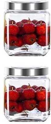 Urva Fashion Glass Grocery Container  - 600(Pack of 2, Clear)