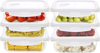 Cutting EDGE Glass Utility Container  - 1520 ml(Pack of 6, Clear)