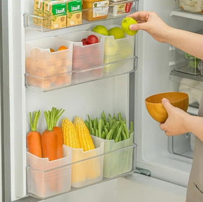 HELOVIA Plastic Fridge Container  - 1200 ml(Pack of 6, White)