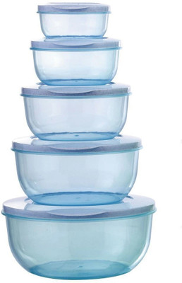 JIGSHTIAL Plastic Fridge Container  - 2700 ml, 1700 ml, 1000 ml, 580 ml, 290 ml(Pack of 5, Blue)