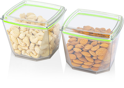 Sorath Plastic Cookie Jar  - 500 ml(Pack of 2, Multicolor)