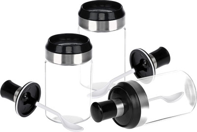 Cutting EDGE Glass Utility Container  - 250 ml(Pack of 3, Black)