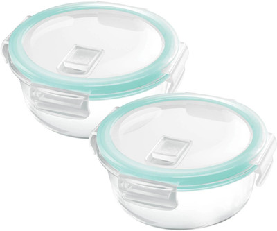 TREO Glass Fridge Container  - 400 ml(Pack of 2, Clear)