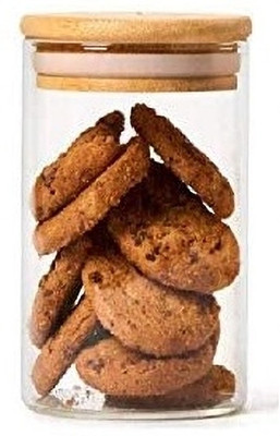 MOOZICO Glass Cookie Jar  - 270 ml(Clear)