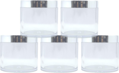 PHARCOS Plastic Utility Container  - 100 g(Pack of 5, Clear, Silver)