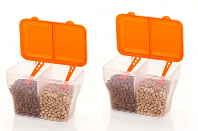 hitu Plastic Utility Container  - 2000 ml(Pack of 2, Orange)