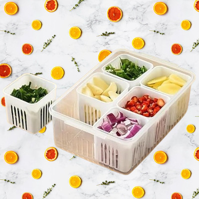NEWSPARSH Plastic Fridge Container  - 2200 ml(White)
