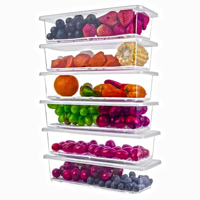 BENNUR 7 Plastic Fridge Container  - 1500 ml(Pack of 6, Clear)