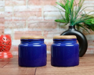 MSFabiha Ceramic Cookie Jar  - 300 ml(Pack of 2, Blue)