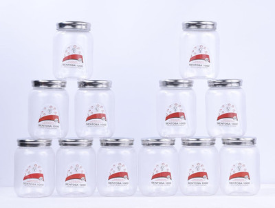 MARGI ENTERPRISE Plastic Grocery Container  - 1000 ml(Pack of 12, White)
