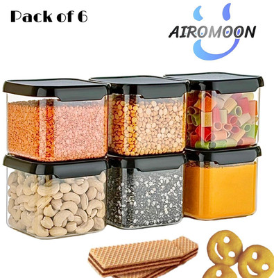 AIROMOON Plastic Grocery Container  - 500 ml(Pack of 6, Clear)