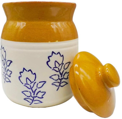 GleamSun Ceramic Pickle Jar  - 750 ml(Brown)
