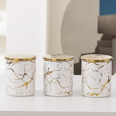 HOMESTIC by Kuber Industries Ceramic Utility Container  - 720 ml(Pack of 3, Multicolor)