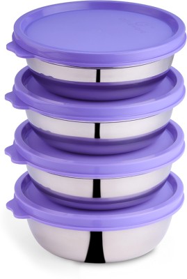 Oliveware Steel Utility Container  - 1000 ml(Pack of 4, Violet)