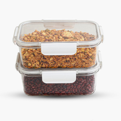 SCL Steelo Plastic Grocery Container  - 1200 ml(Pack of 2, White)
