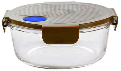 IndusBay Glass Fridge Container  - 400 ml(Brown)