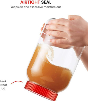 Coozico Glass Grocery Container  - 3000 ml(Clear)