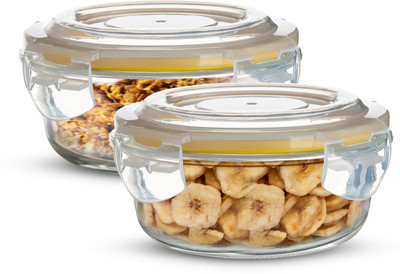 BERGNER Glass Utility Container  - 400 ml(Pack of 2, Yellow)