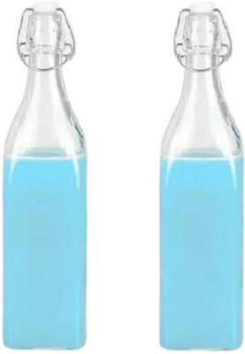 SHFTI SH-GLASS BOTTLE BEER-1000-SQUARE-2 PCS 1000 ml Bottle(Pack of 2, Clear, Glass)