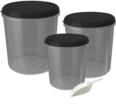 NEELESHWARI Plastic Utility Container  - 5000 ml, 7500 ml, 10000 ml(Pack of 3, Black)