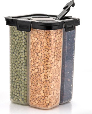 Somnath India Plastic Grocery Container  - 2000 ml(Black)