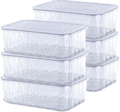 KUBER INDUSTRIES Polypropylene Utility Container  - 1200 ml(Pack of 6, Transparent)