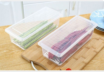 Seajas Plastic Fridge Container  - 1000 ml(Pack of 2, White)