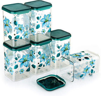 Sentricus Plastic Grocery Container  - 1100 ml(Pack of 6, Green)