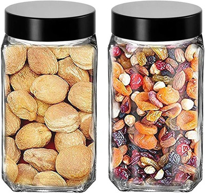 MOOZICO Glass Fridge Container  - 1000 ml(Pack of 2, Clear)