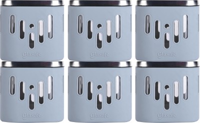 GLASAFE Glass Utility Container  - 600 ml(Pack of 6, Grey)