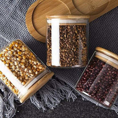 b7 Creations Glass Grocery Container  - 700 ml(Clear)