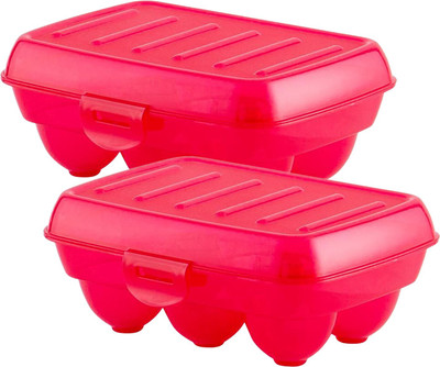 KUBER INDUSTRIES Plastic Egg Container  - 270 ml(Pack of 2, Pink)