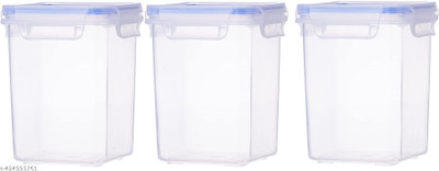 Flyphy Plastic Grocery Container  - 1000 ml(Pack of 3, White)
