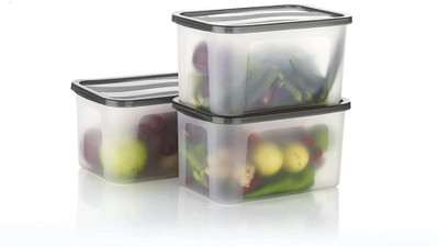 KDZONE Plastic Grocery Container  - 2000 ml(Pack of 3, Clear)