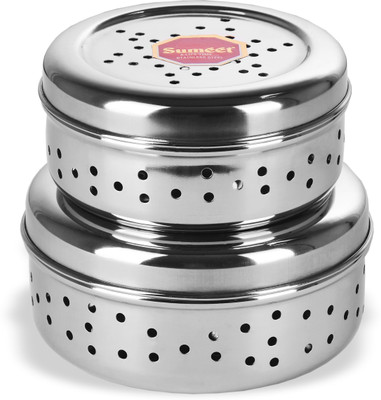 Sumeet Steel Utility Container  - 1 ml(Pack of 2, Silver)