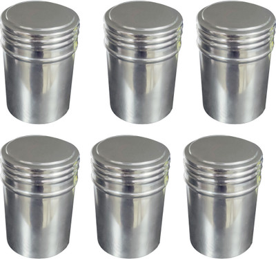 Shoppernation Steel Utility Container  - 210 ml(Pack of 6, Clear)