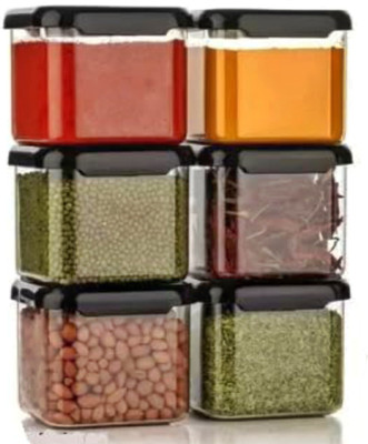 SKYHEART Plastic Grocery Container  - 500 ml(Pack of 6, Clear)