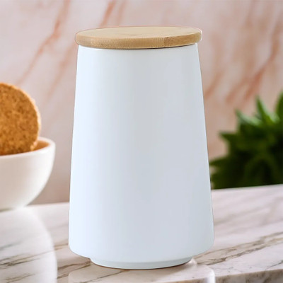 UMAI Ceramic Cookie Jar  - 850 ml(White)