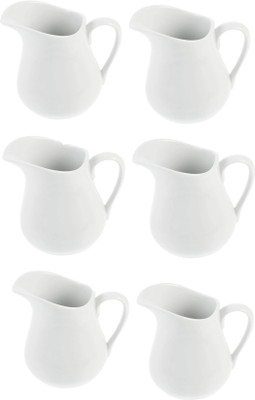 PAUL SONS Ceramic Milk Container  - 100 ml(Pack of 6, White)