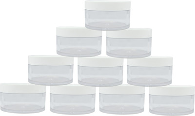 PrismaPac Plastic Utility Container  - 50 g(Pack of 10, Clear, White)