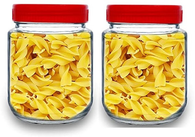 Flipkart SmartBuy Glass Grocery Container  - 500 ml(Pack of 2, Clear)