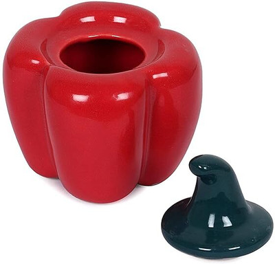 VIBHSA Ceramic Pickle Jar  - 500 ml(Red)