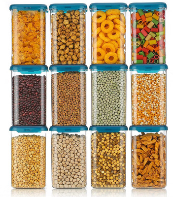 Skymax Plastic Grocery Container  - 1200 ml(Pack of 12, Light Blue)