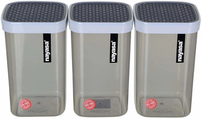 NAYASA Plastic Grocery Container  - 1500 ml(Pack of 3, Grey)