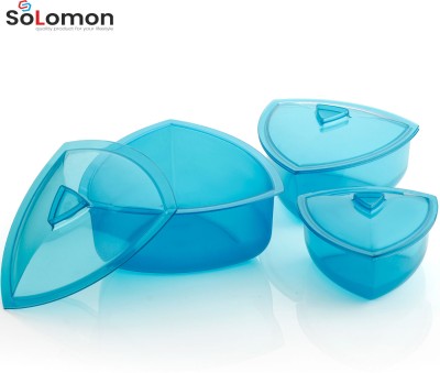 Solomon Plastic Grocery Container  - 800 ml, 1400 ml, 2400 ml(Pack of 3, Blue)