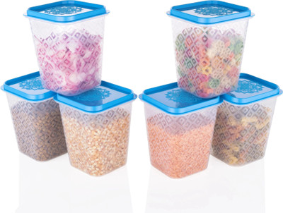 HELOVIA Plastic Grocery Container  - 1000 ml(Pack of 6, Blue)