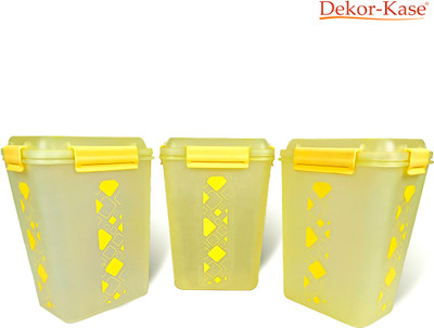 Dekor-Kase Plastic Utility Container  - 4700 ml(Pack of 3, Yellow)