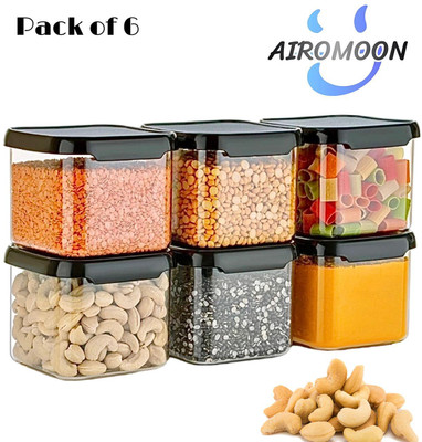 AIROMOON Plastic Grocery Container  - 500 ml(Pack of 6, Clear)