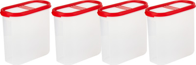 Cutting EDGE Plastic Grocery Container  - 1800 ml(Pack of 4, Red)