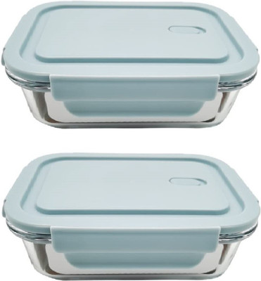 IndusBay Glass Utility Container  - 1520 ml(Pack of 2, Multicolor)